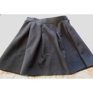 Short Pleated Skater Skirt Womens Size L Black Polyester Blend School Cheap